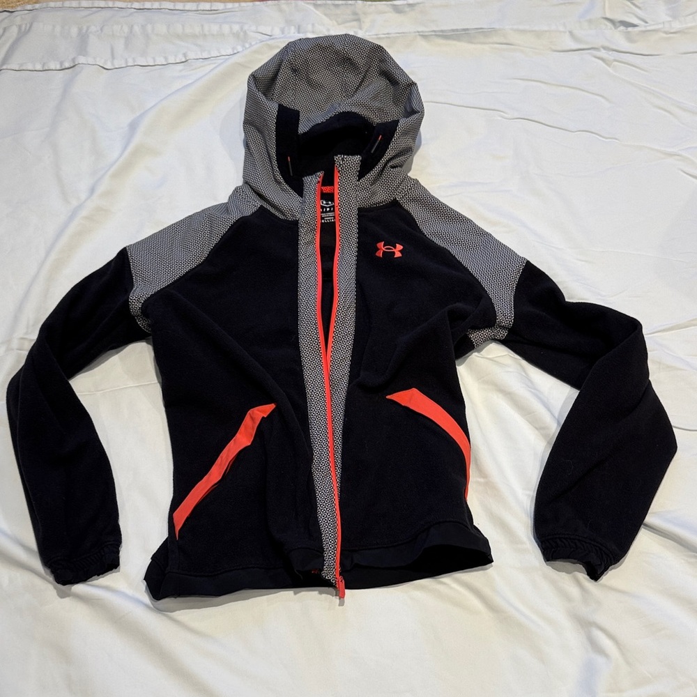 Under Armour Black and Gray Jacket with Red Accents